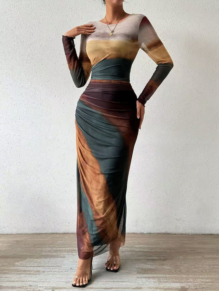 Mia™ | Printed Maxi Bodycon Dress