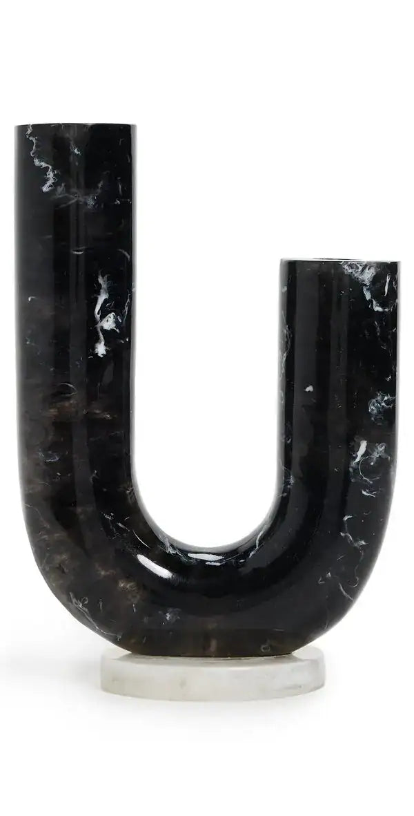MUSTIQUE DOUBLE TUBE VASE- BLACK/WHITE