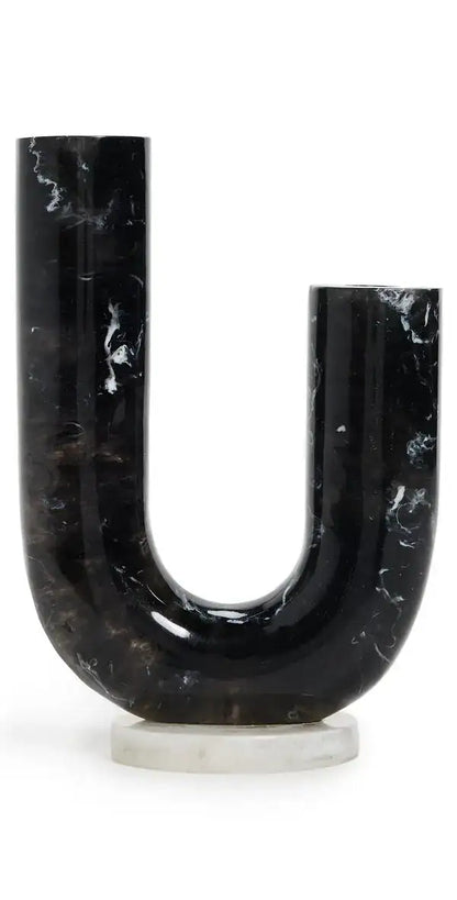 MUSTIQUE DOUBLE TUBE VASE- BLACK/WHITE