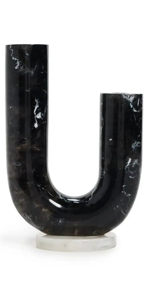 MUSTIQUE DOUBLE TUBE VASE- BLACK/WHITE