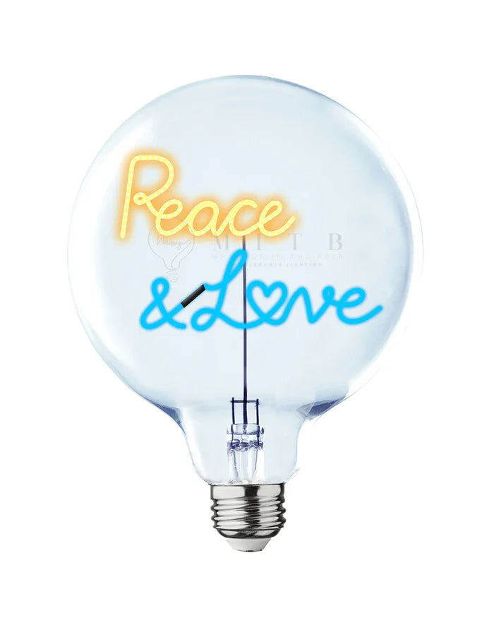 PEACE AND LOVE AMBER/BLUE BULB