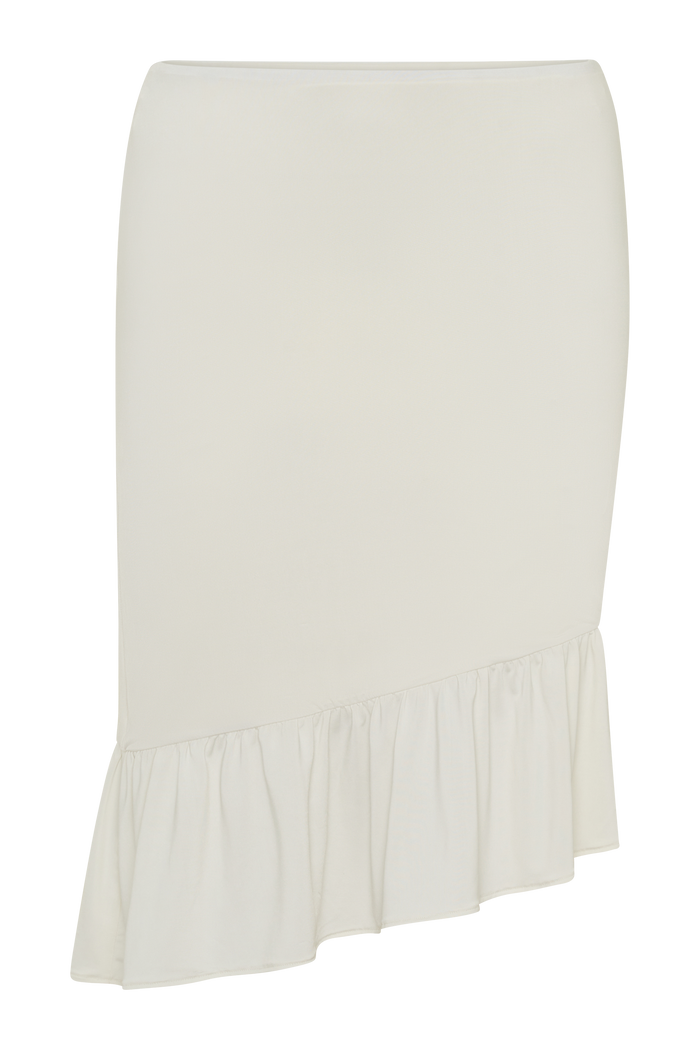 Polina Ruffle Midi Skirt - Ivory