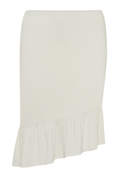 Polina Ruffle Midi Skirt - Ivory