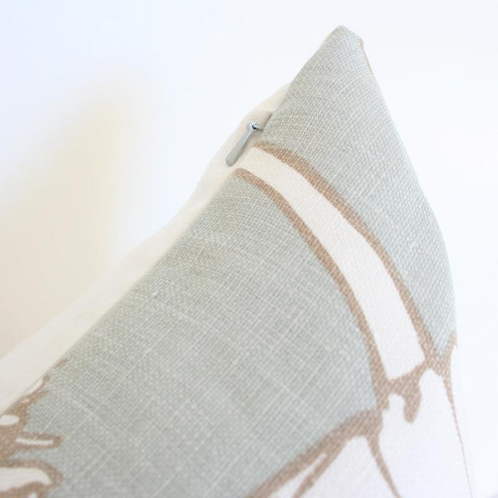 Poppyfield Seamist Custom Designer Pillow detailed view | Arianna Belle