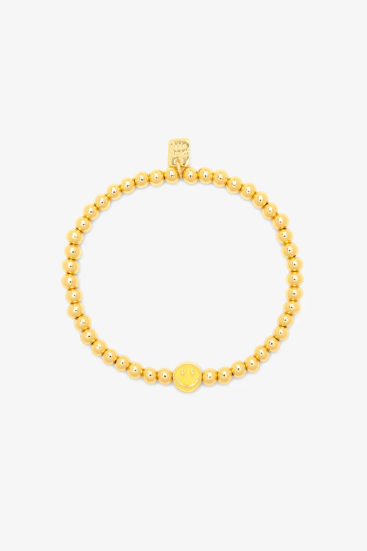 PURA VIDA - Happy Face Ball Bead Stretch Bracelet
