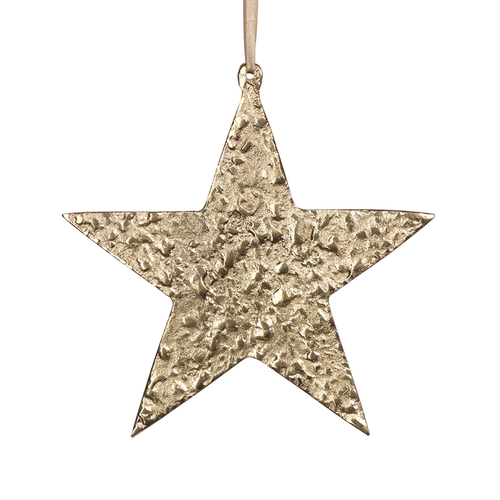 RAW ALUMINUM STAR ORNAMENT - GOLD - LARGE