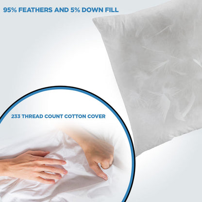 Rectangle Decorative Pillow Insert - 95% Feather 5% Down - by ComfyDown