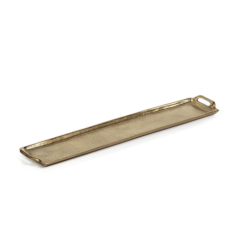 RECTANGULAR ALUMINUM TRAY - DARK GOLD - MEDIUM