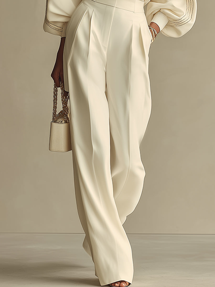Selena – striped set with wide pants
