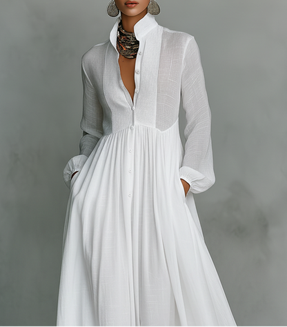 Serena | Flowing Button-Front Maxi Dress