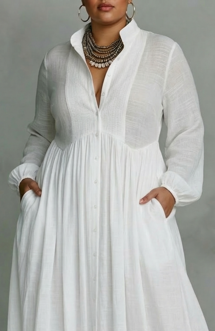 Serena | Flowing Button Front Maxi Dress