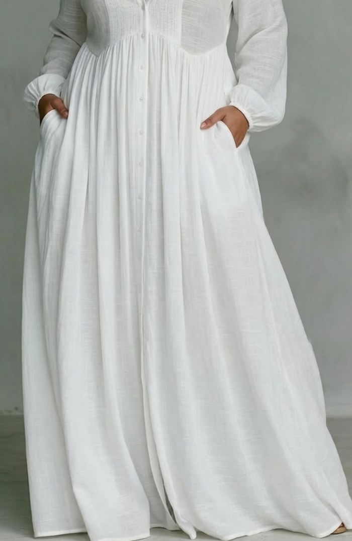 Serena | Flowing Button Front Maxi Dress