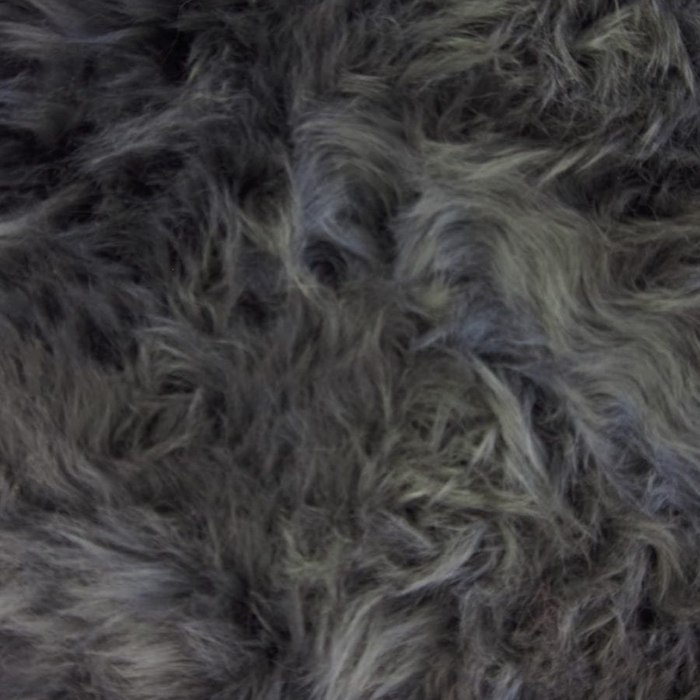 Sheepskin Rug Long Wool Dark Grey