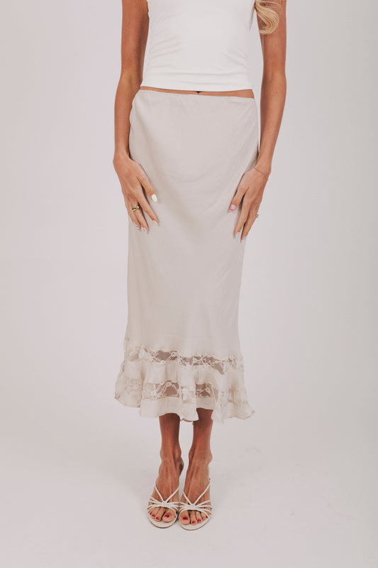 FREE PEOPLE - Long Lost Lover Maxi Slip Skirt