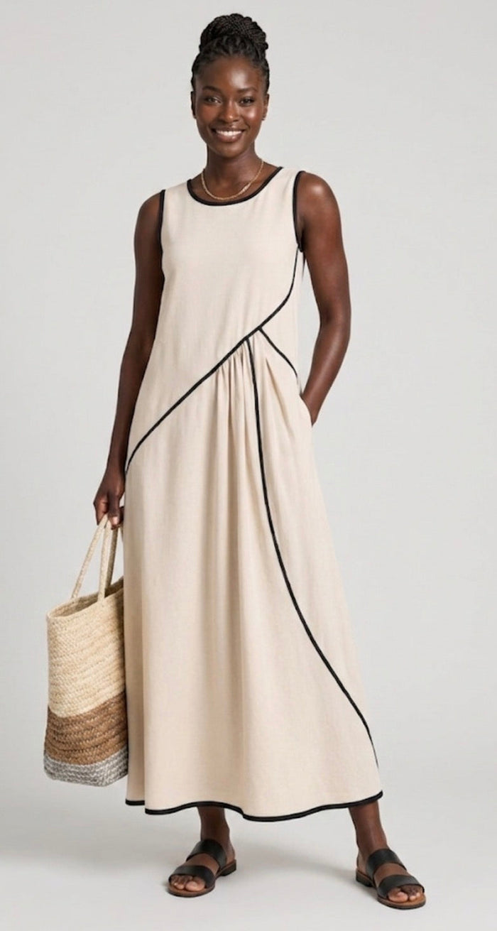 Soleia | Maxi Dress Without Sleeves with Round Neck