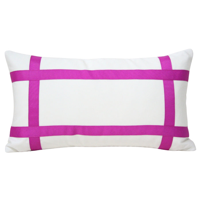 Solid White with Magenta Grosgrain Ribbon (Last Chance)