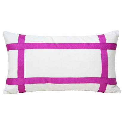 Solid White with Magenta Grosgrain Ribbon (Last Chance)