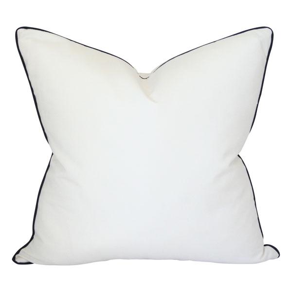 Solid White with Black Piping Custom Designer Pillow | Arianna Belle