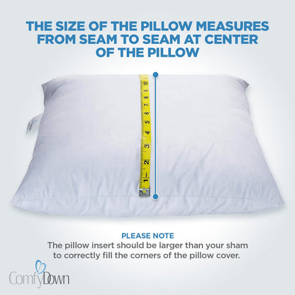 Square Decorative Pillow Insert - 95% Feather 5% Down - by ComfyDown