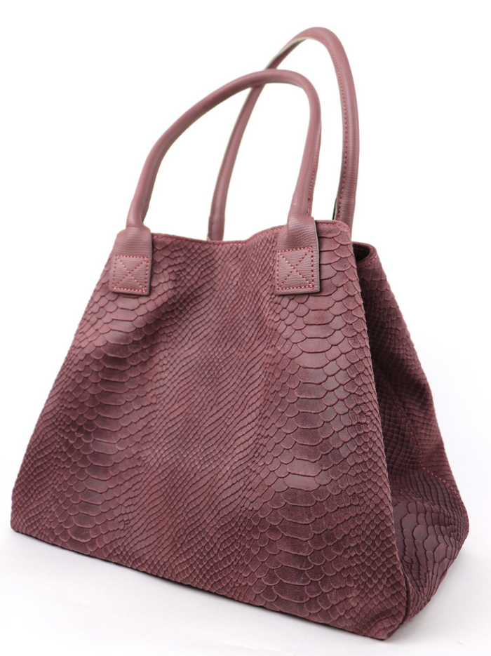 Suede two style shopper bag