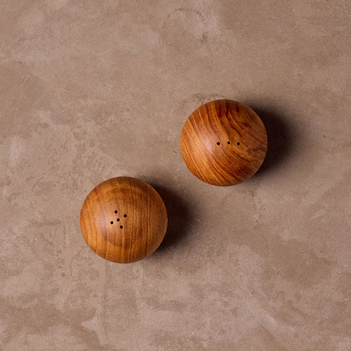 TEAK SALT &  PEPPER SHAKER SET