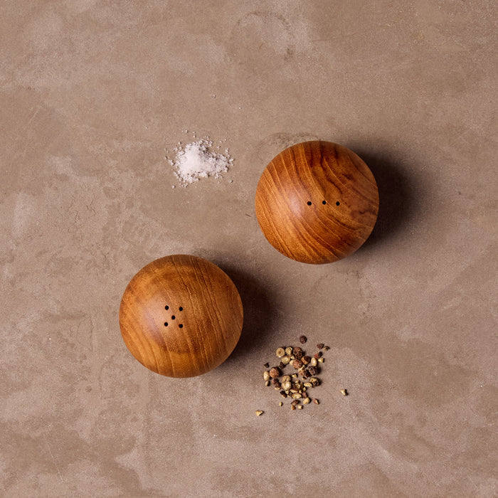 TEAK SALT &  PEPPER SHAKER SET