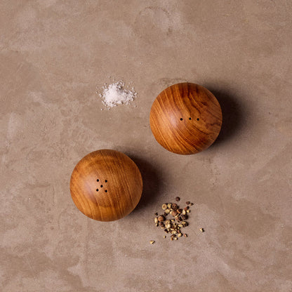 TEAK SALT &  PEPPER SHAKER SET