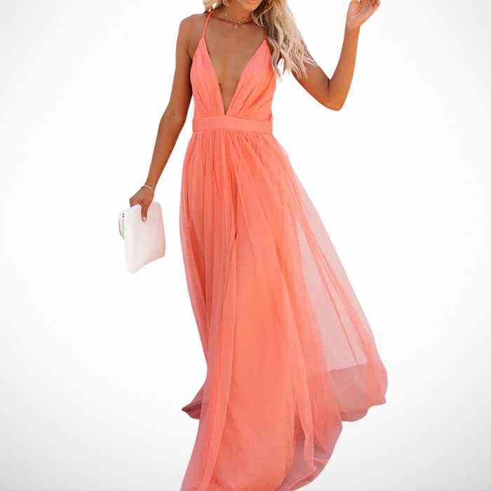 The Spark | Coral Light Maxi Dress