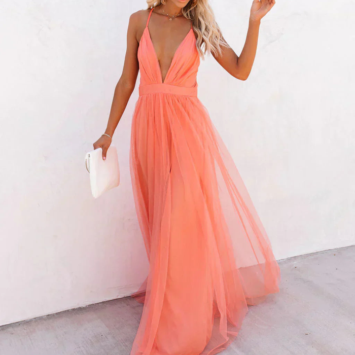 The Spark | Coral Light Maxi Dress