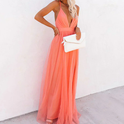 The Spark | Coral Light Maxi Dress