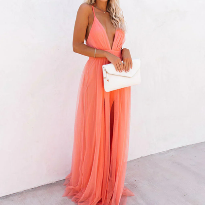 The Spark | Coral Light Maxi Dress
