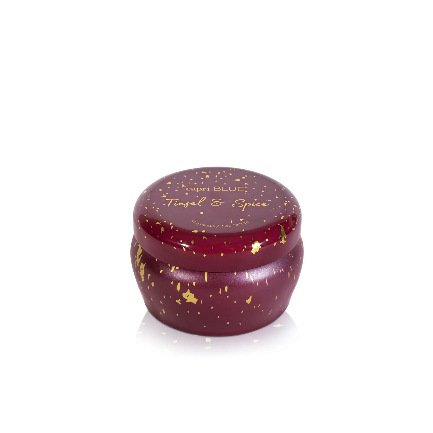 CAPRI BLUE - Tinsel & Spice Glimmer Mini Tin Candle, 3 oz