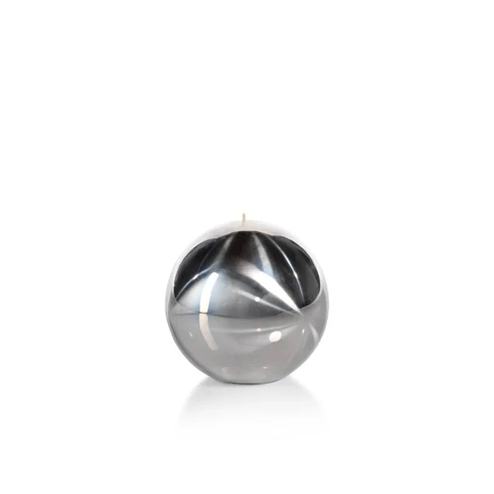 TITANIUM BALL CANDLE- SILVER/3.5"