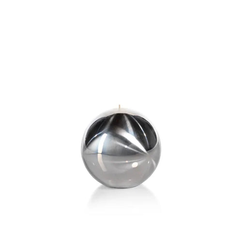 TITANIUM BALL CANDLE- SILVER/3.5"