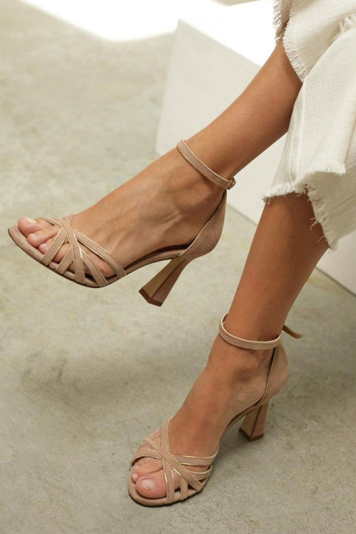 Victoria™ | Slim Round Toe Patchwork Heels