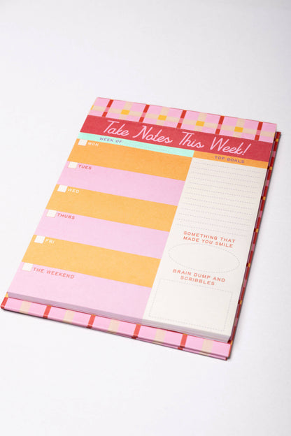 BANDO - Week to Week Desk Planner, Take Notes This Week