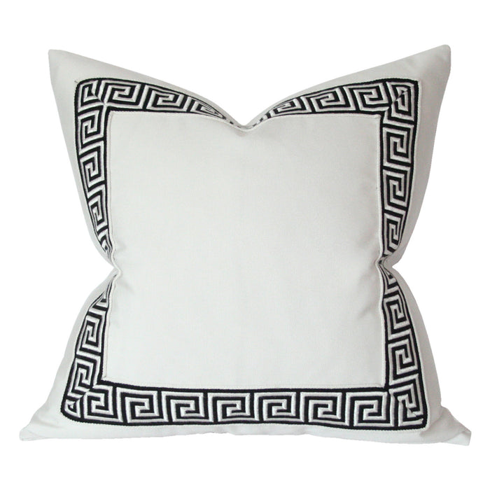 White with Black Greek Key Trim (Last Chance)