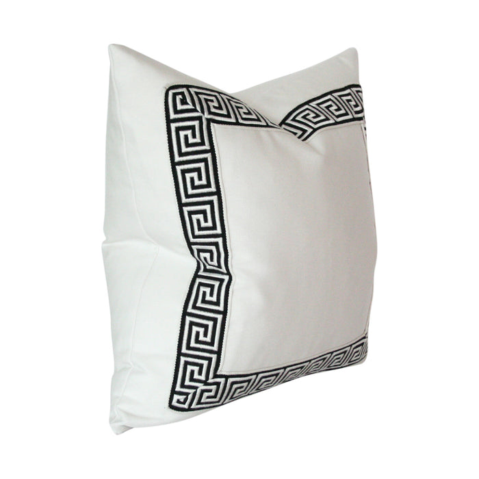 White with Black Greek Key Trim (Last Chance)