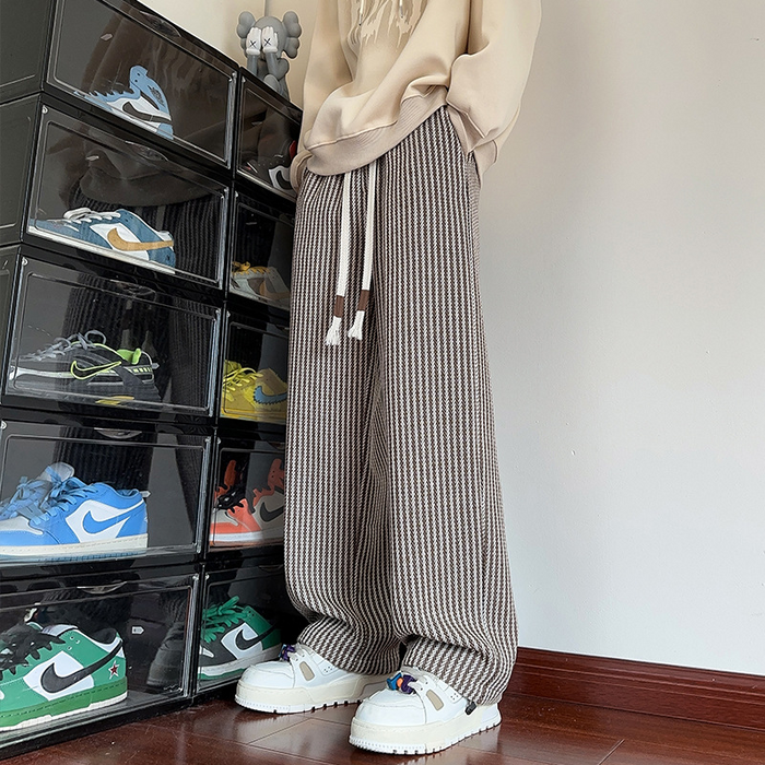 XAVIERA – MODERN STRIPED FLEECE PANTS